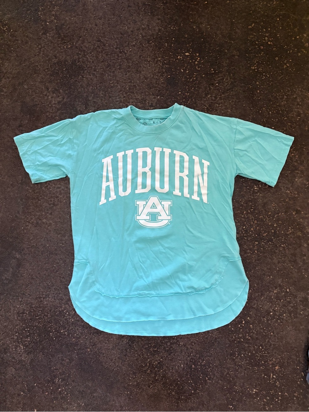 Pressbox Women’s Aqua Short Sleeve Auburn Crewneck Tee EUC size Small